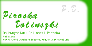 piroska dolinszki business card